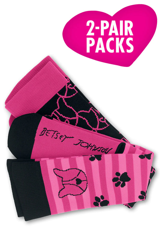 Koi Betsey Johnson Women's Compression Socks 2-Pack Women's Compression Socks Koi Betsey Puppy S-M 