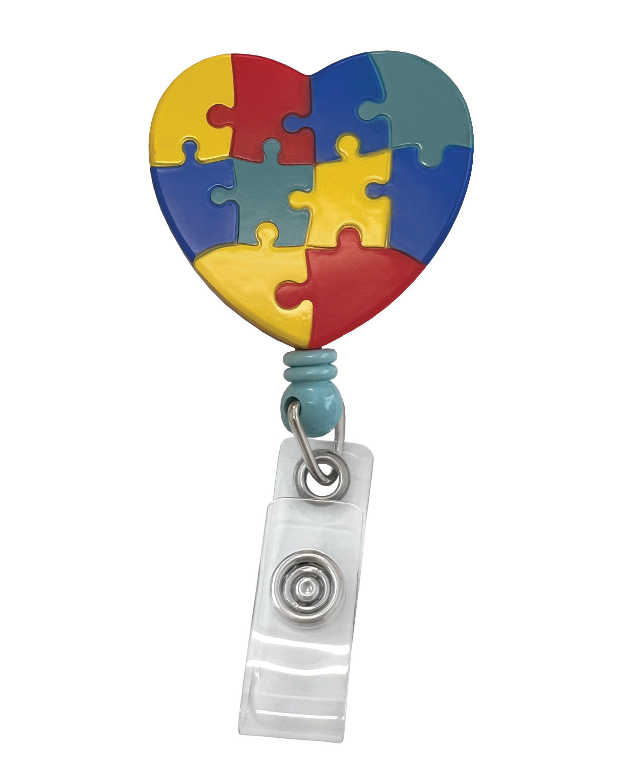 Prestige Medical Retractable ID Badge Holder Retractable Badge Reel Prestige Medical Autism Heart  