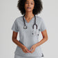 Grey's Anatomy - Bree Tuck In Scrub Top Women's Scrub Top Grey's Anatomy Spandex Stretch Moonstruck XS 