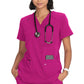 Hustle and Heart 3-Pocket Stretch Scrub Top Women's Scrub Top koi Next Gen Azalea Pink XXS