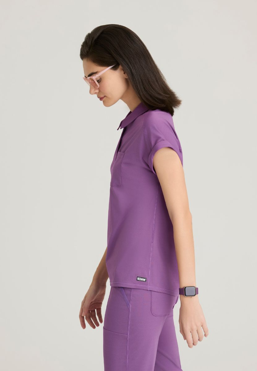 Renew Snap Placket Knit Scrub Top Women's Scrub Top Grey's Anatomy Knit Stretch
