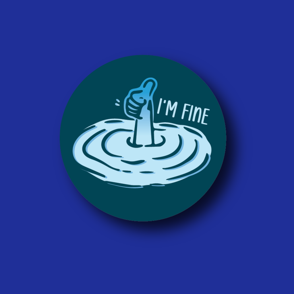 Interchangeable Badge Topper: I'm fine thumbs up