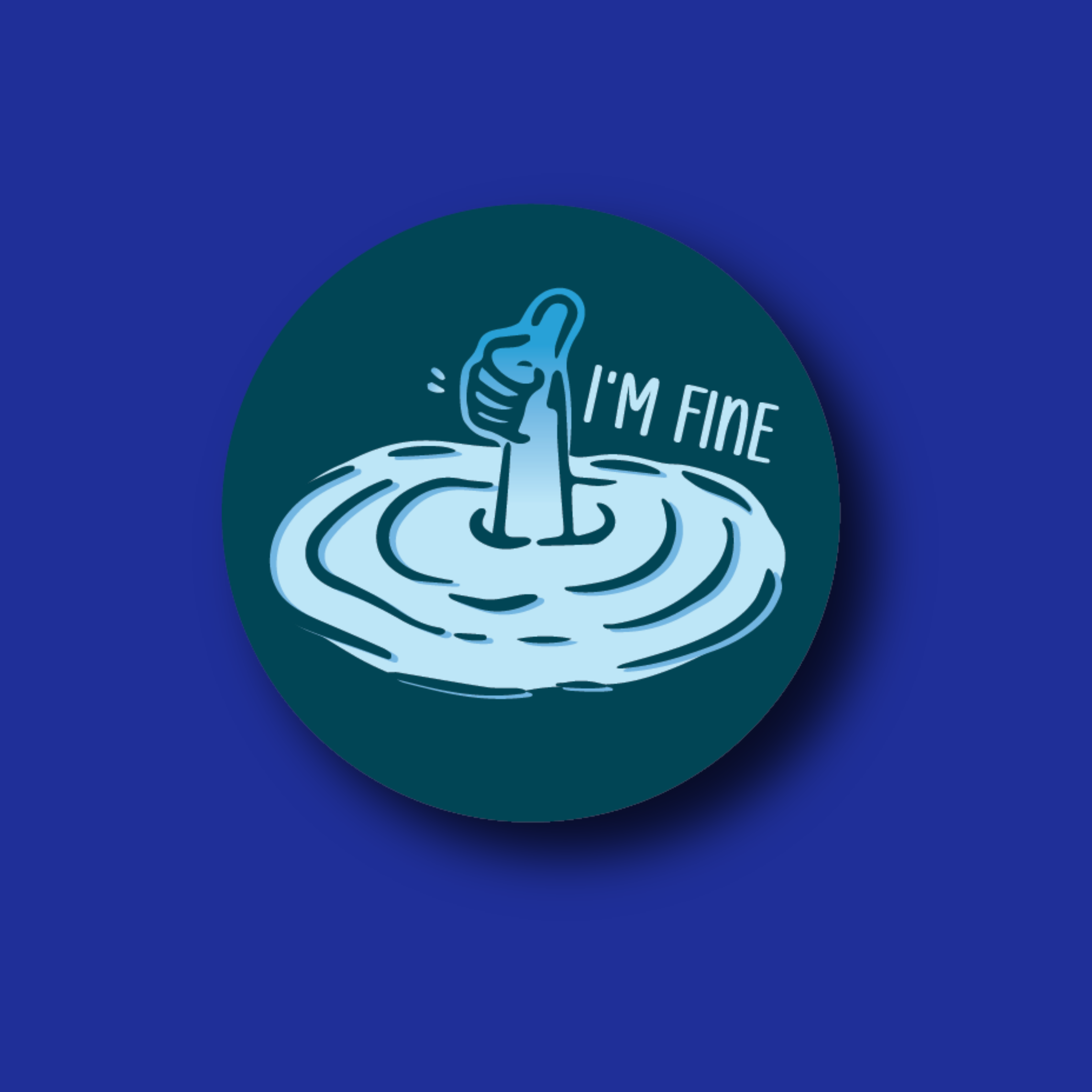 Interchangeable Badge Topper: I'm fine thumbs up