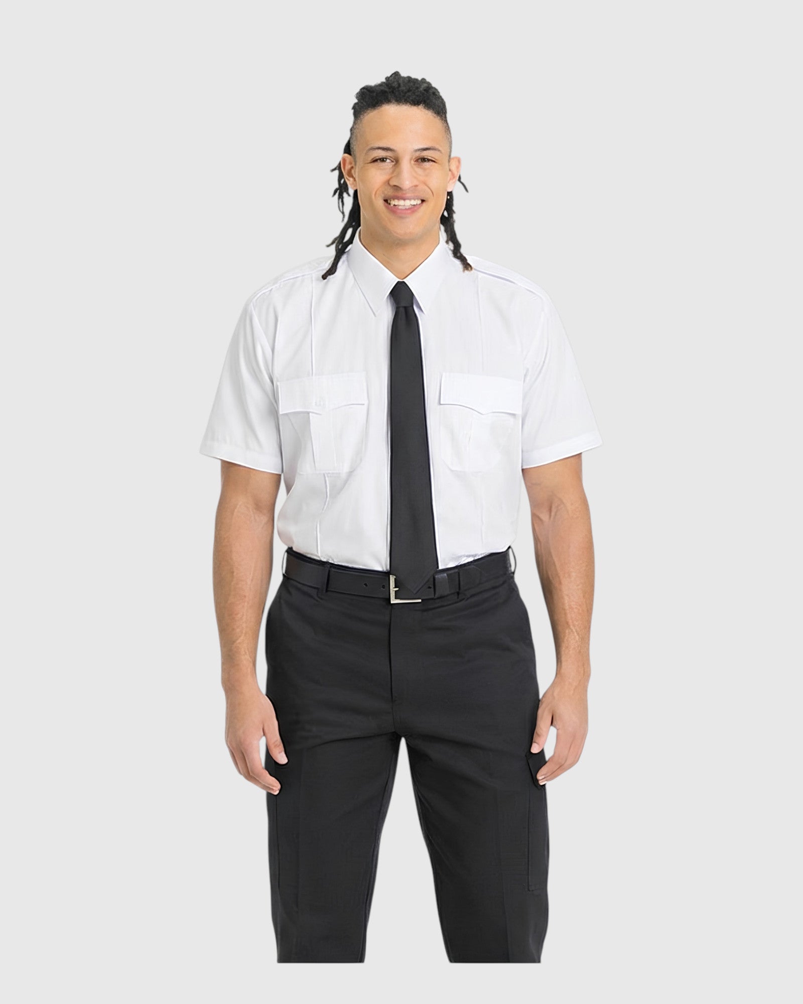 2175 Premium Uniforms White Security Uniform in short sleeves.