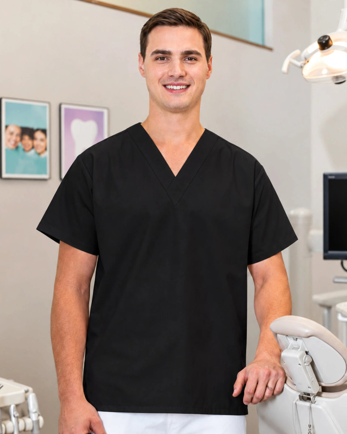Unisex No-Pocket Scrub Top