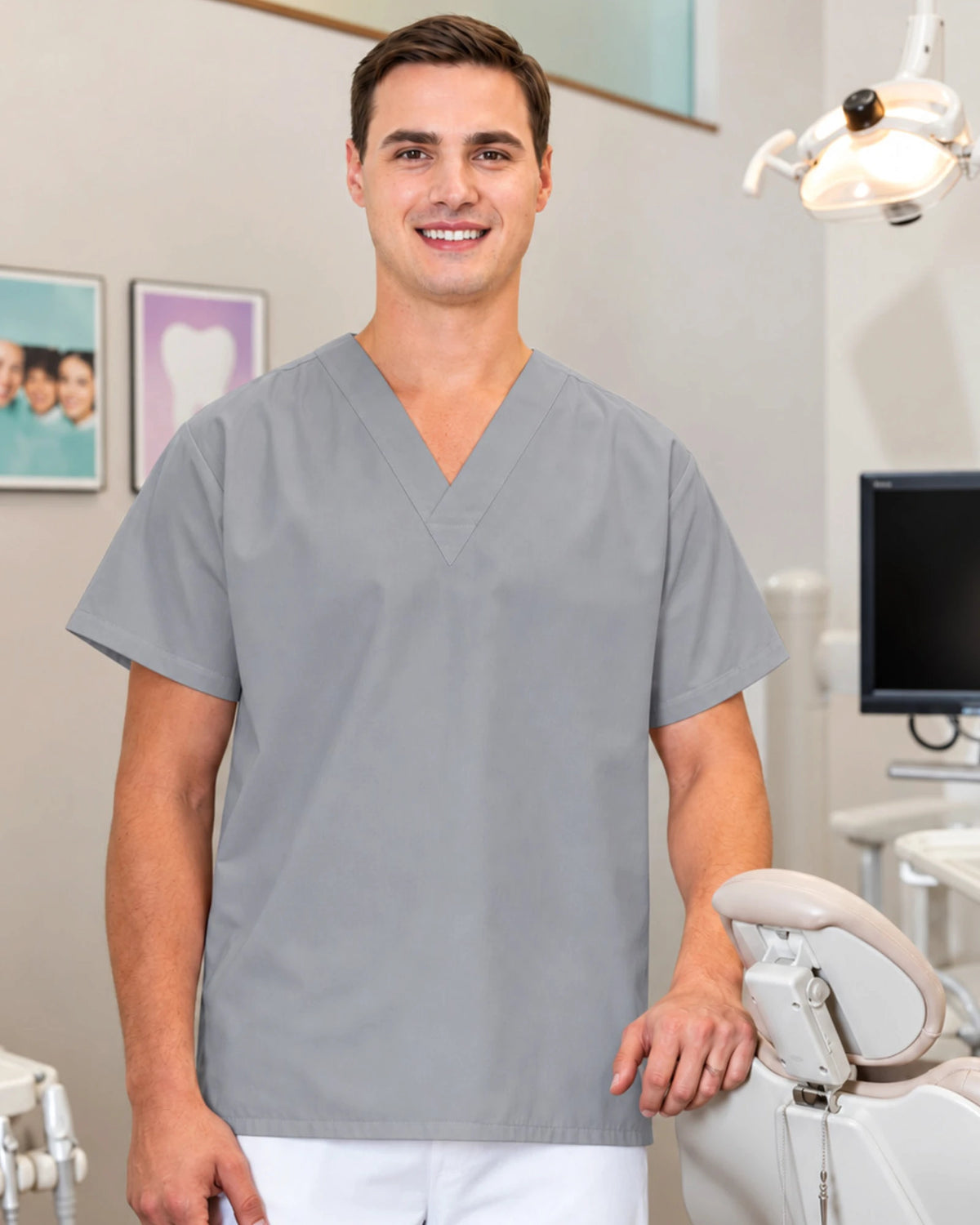 Unisex No-Pocket Scrub Top