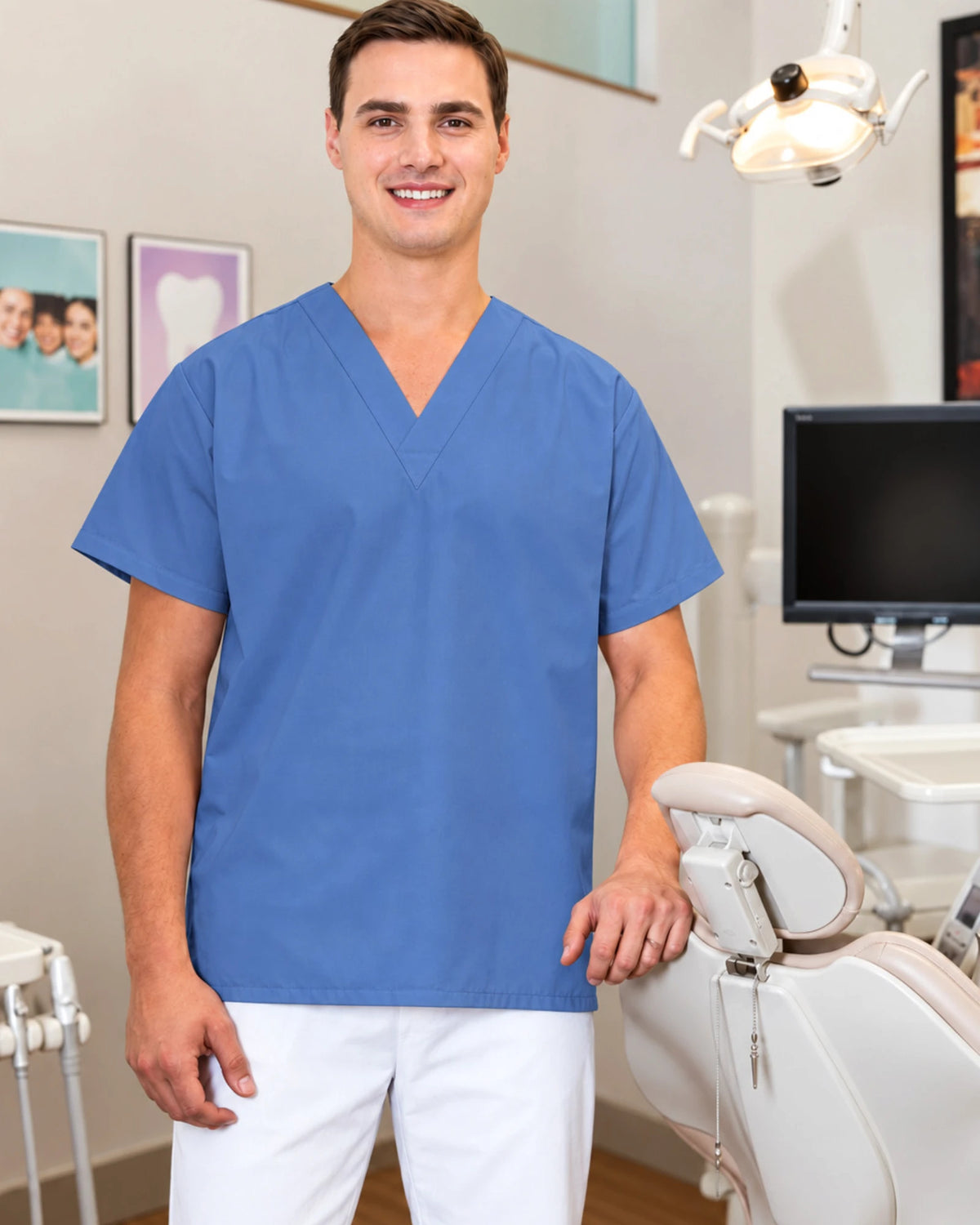 Unisex No-Pocket Scrub Top