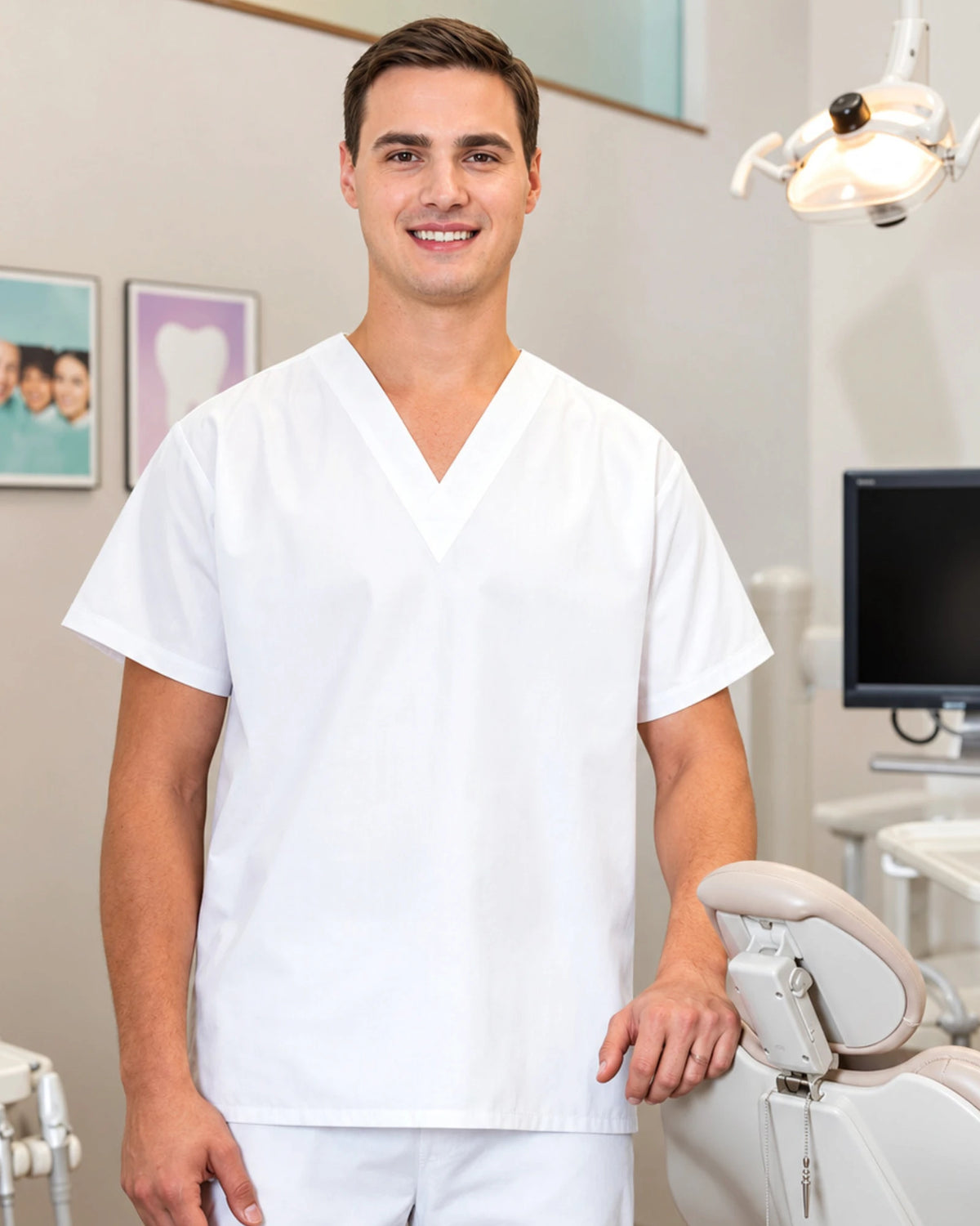 Unisex No-Pocket Scrub Top