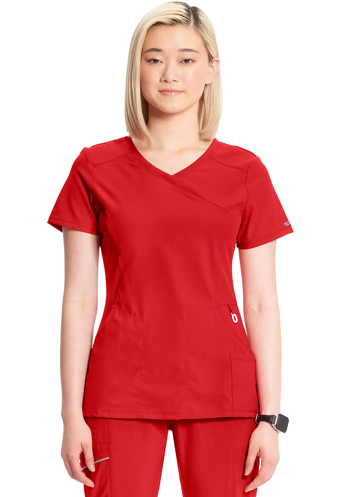 Cherokee Infinity | Mock Wrap Scrub Top Women's Scrub Top Cherokee Infinity Red XXS 