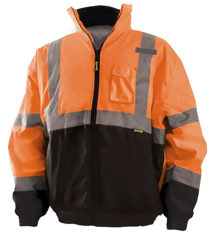 Black Bottom Bomber Hi Vis Jacket High Vis Jacket OccuNomix Orange S