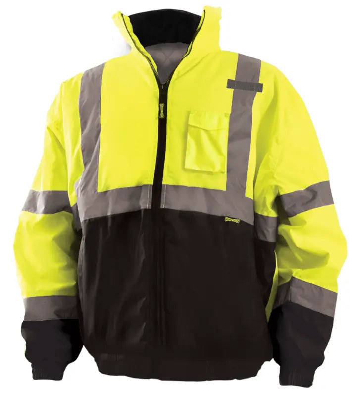 Black Bottom Bomber Hi Vis Jacket High Vis Jacket OccuNomix Yellow S