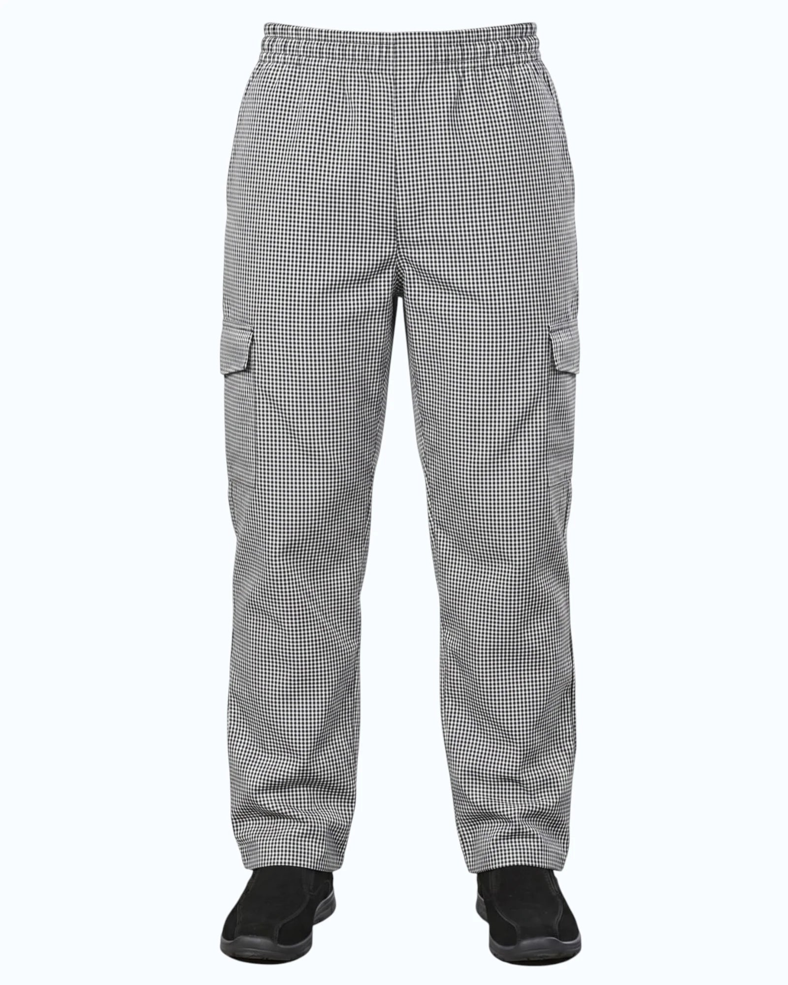 Premium Uniforms 3042 cargo chef pant in checkered pattern.