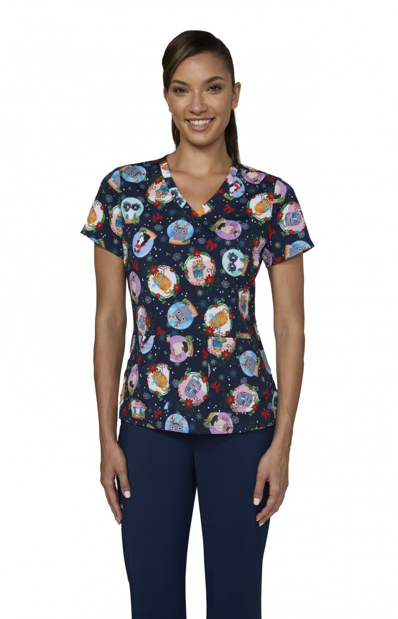 Holiday Cats - 2 Pocket Scrub Top