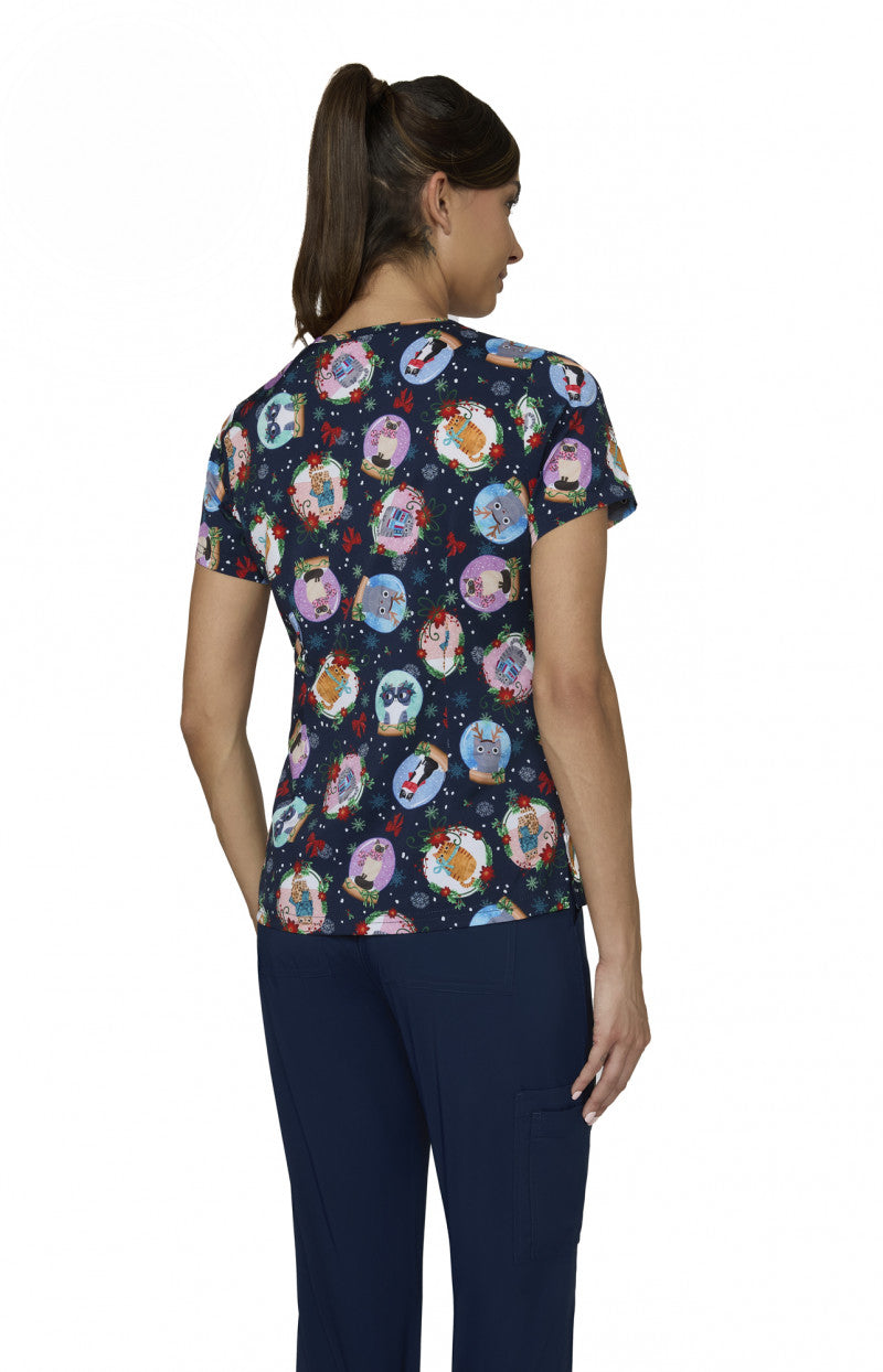Holiday Cats - 2 Pocket Scrub Top