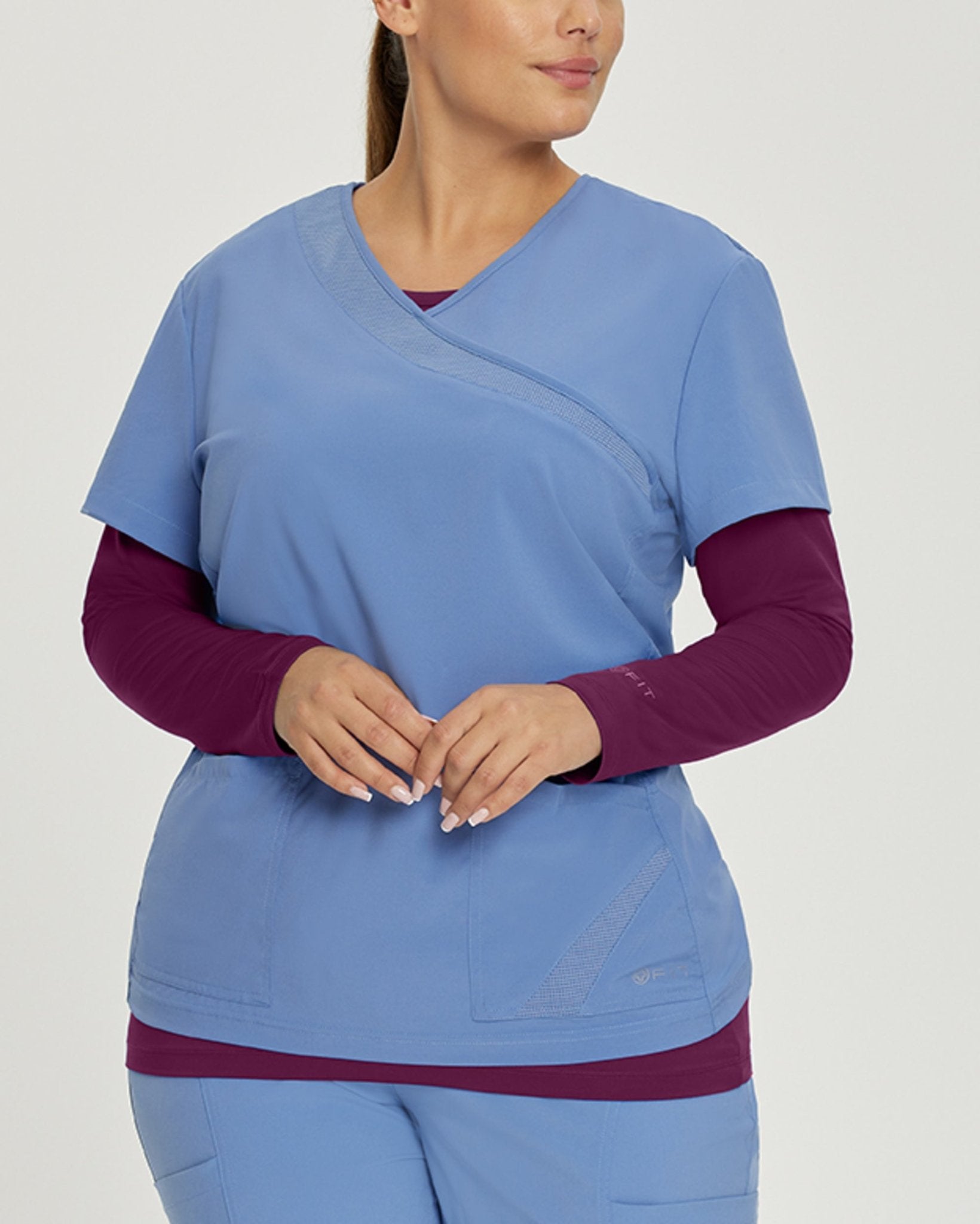 4 - Way Stretch Long Sleeve UnderscrubWhite Cross Fit207-BEET-XS