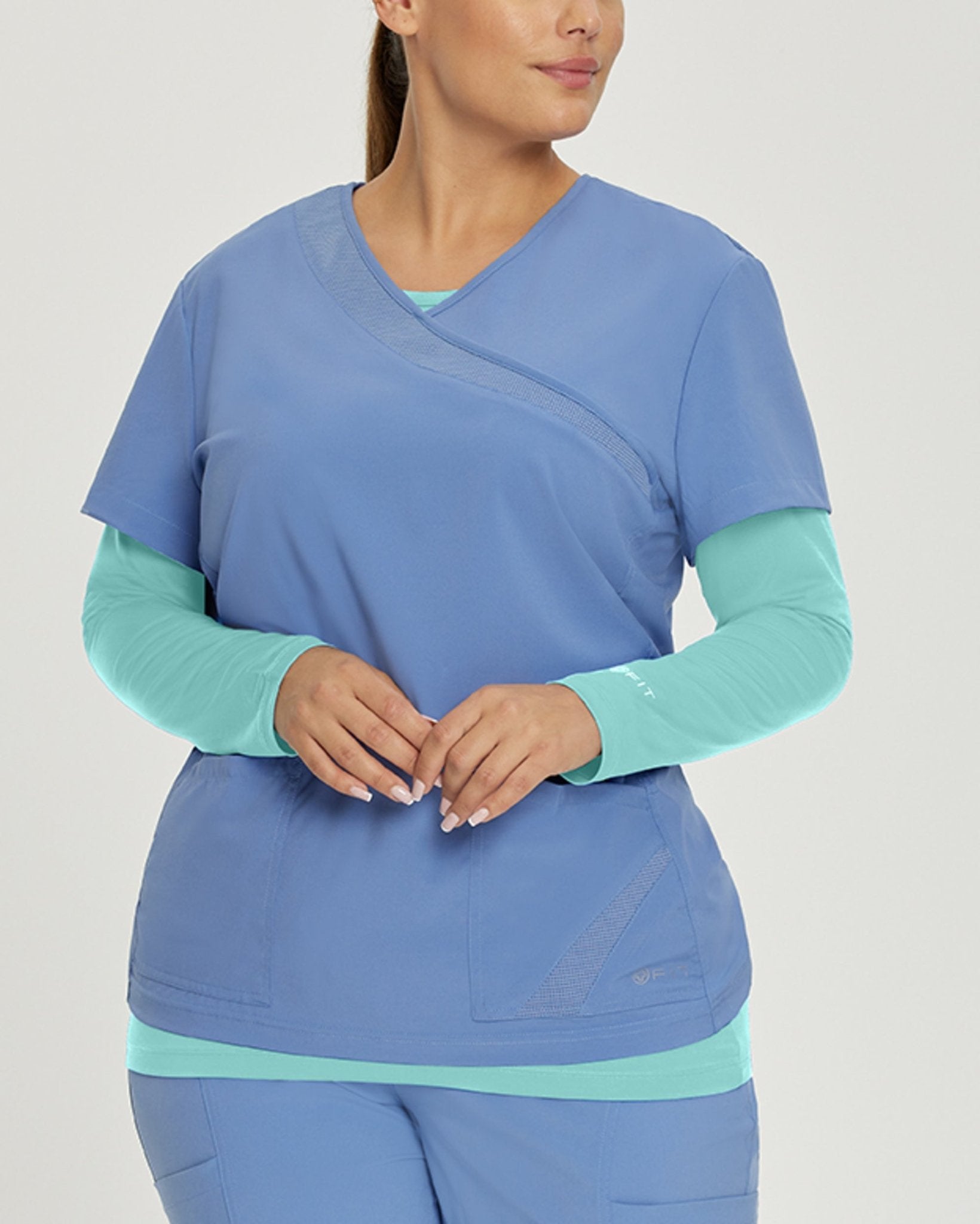 4 - Way Stretch Long Sleeve UnderscrubWhite Cross Fit207-MOONLIGHT-XS