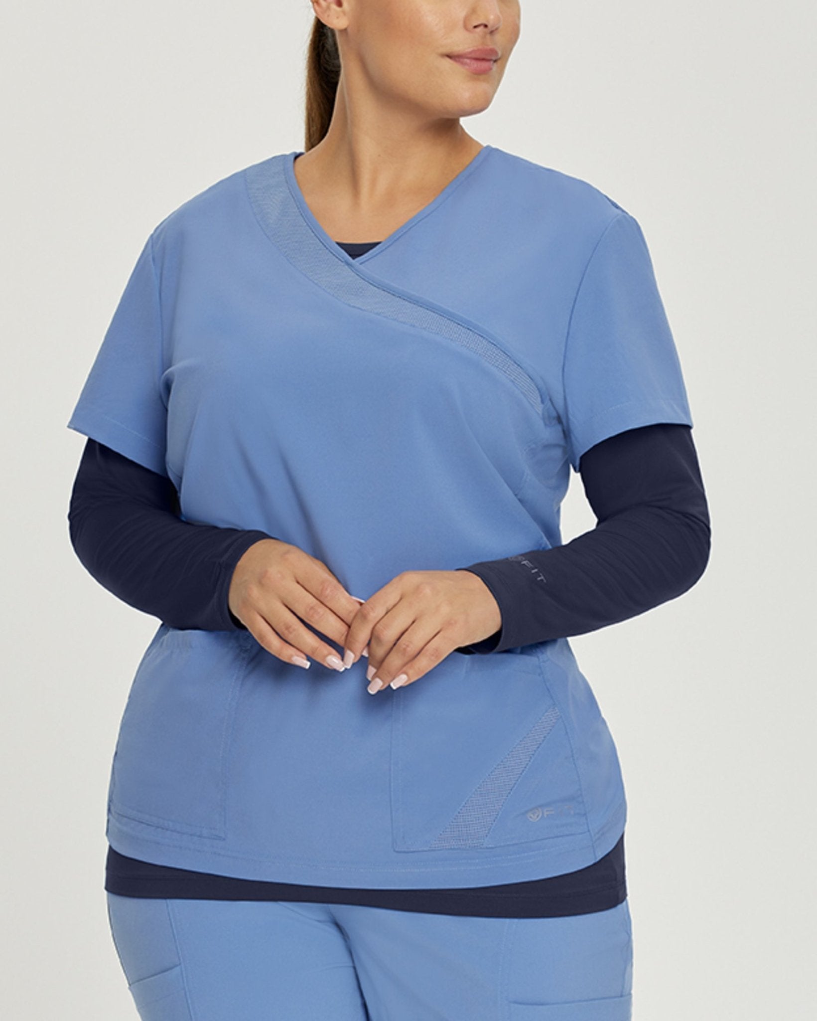 4 - Way Stretch Long Sleeve UnderscrubWhite Cross Fit207-MOONLIGHT-XS