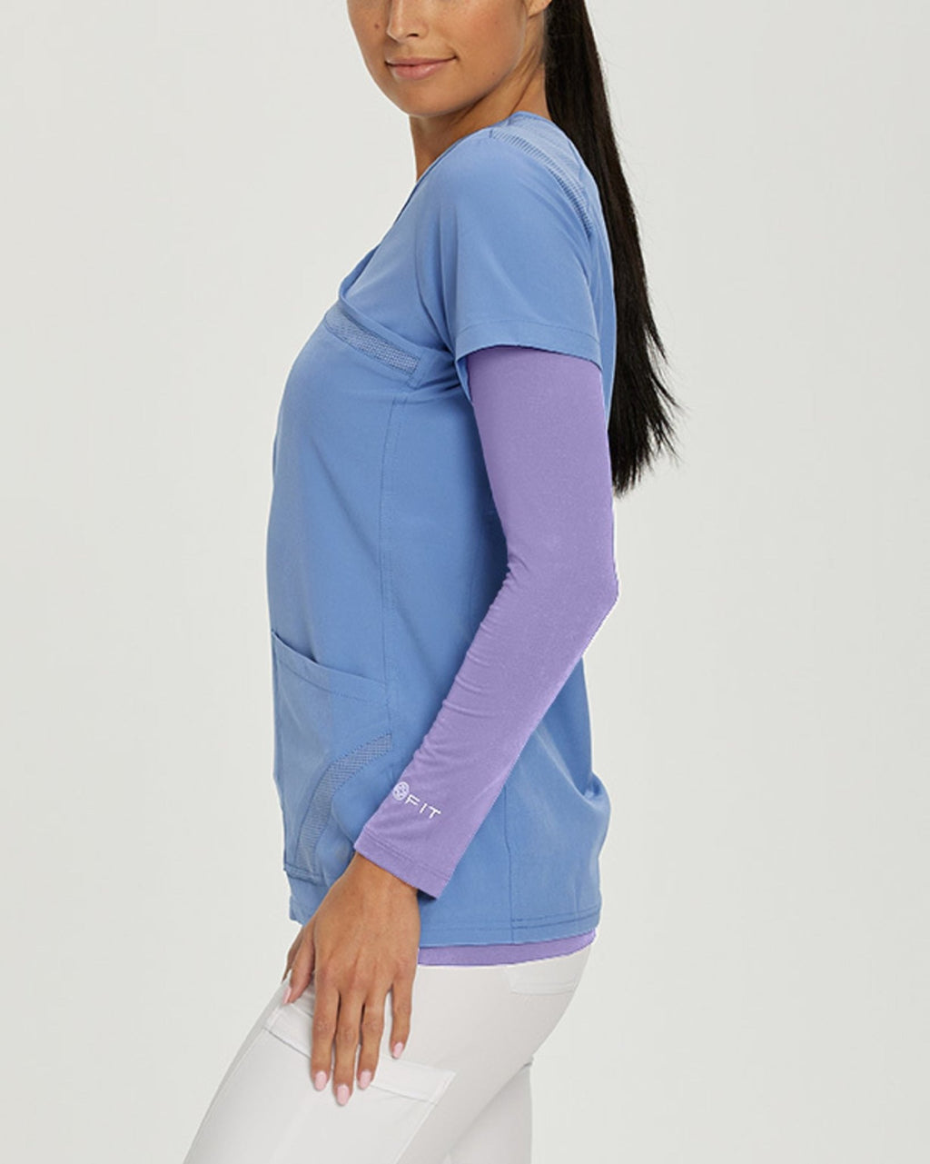 4 - Way Stretch Long Sleeve UnderscrubWhite Cross Fit207-VIOLET-XS