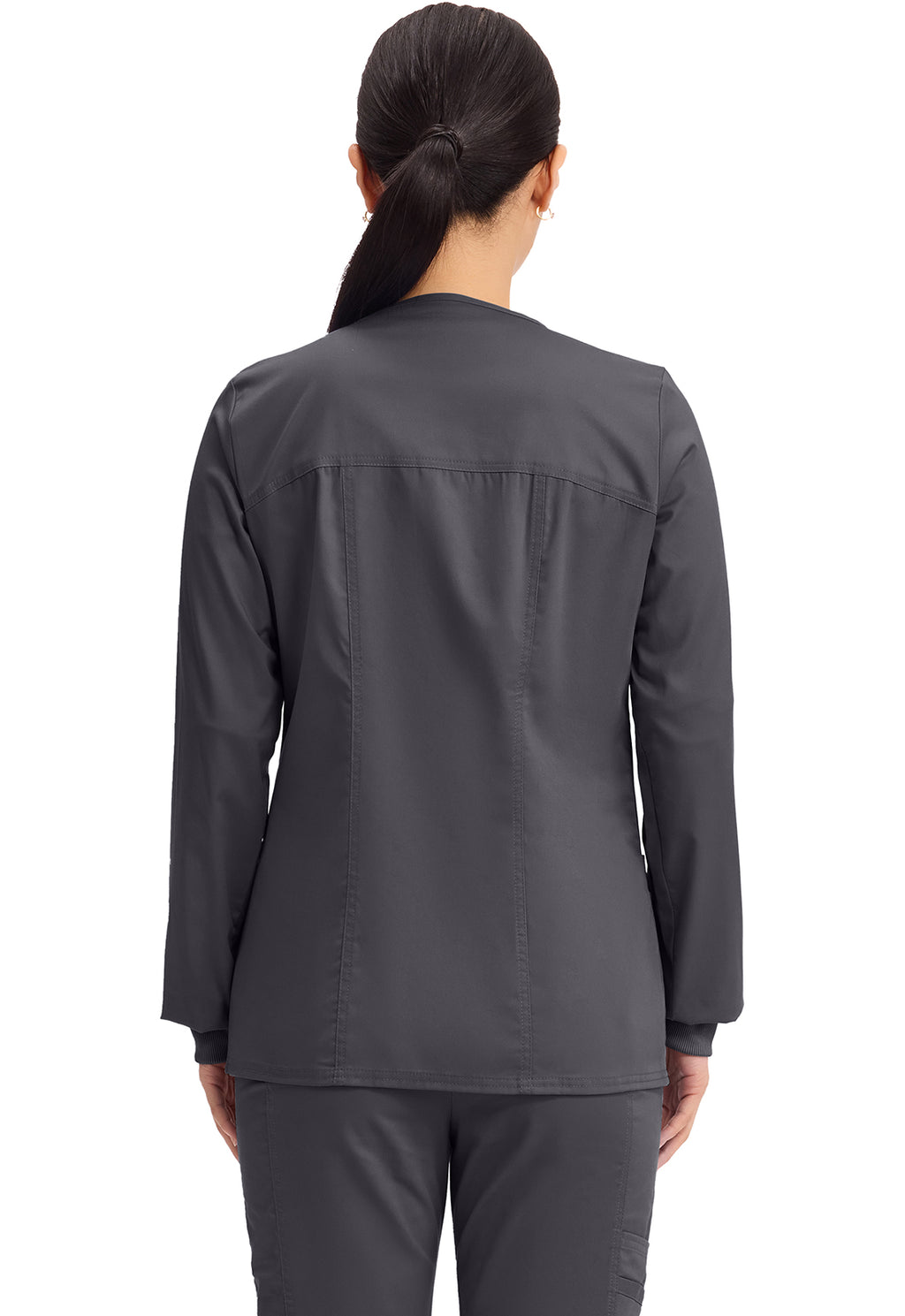 Zip Front Scrub Jacket – 3 Pockets, Knit Cuffs, Ultra Soft Women's Scrub Jacket Cherokee Core Stretch