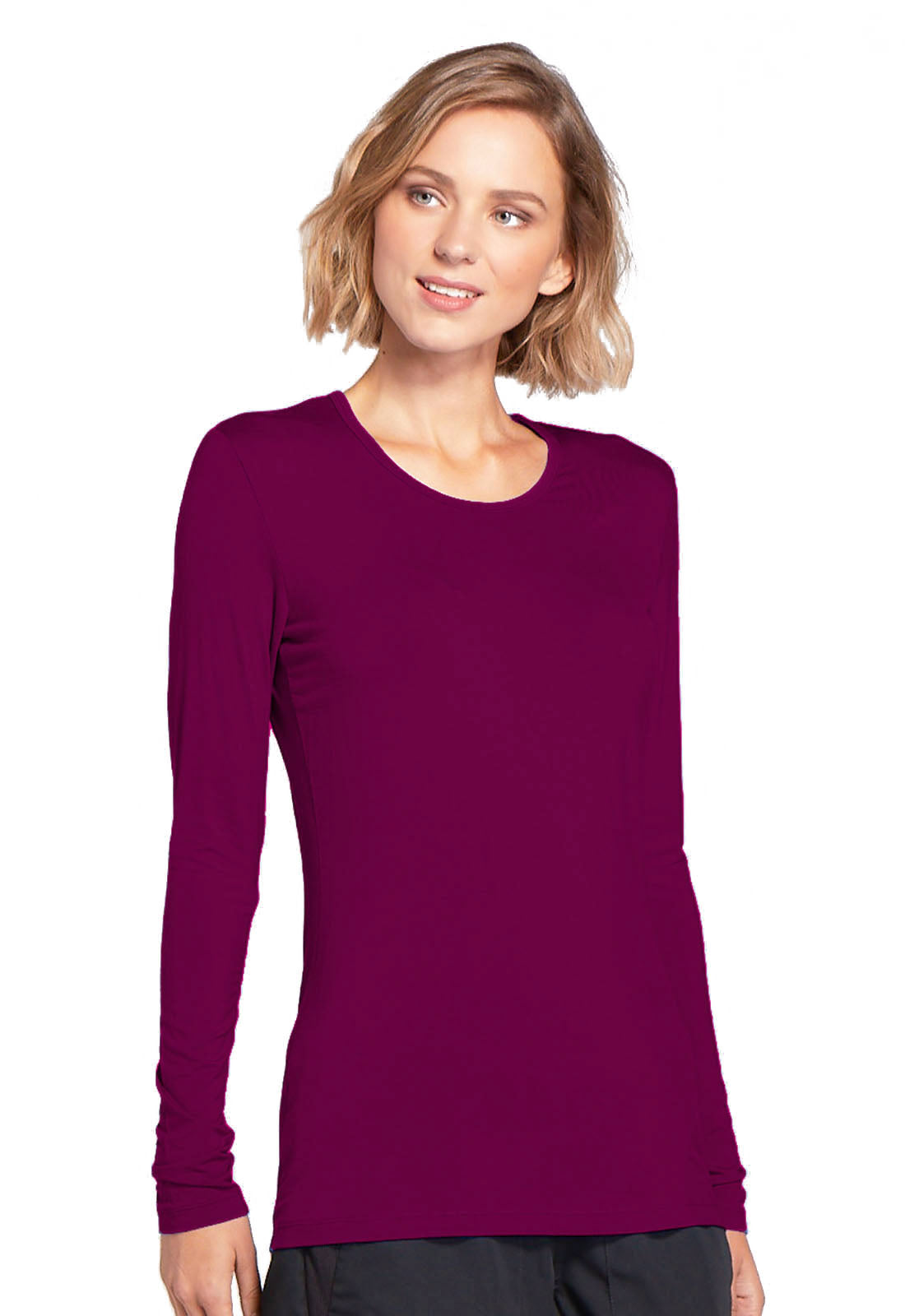 Long Sleeve Underscrub Knit Tee Women's Underscrub Cherokee Workwear Wine XS