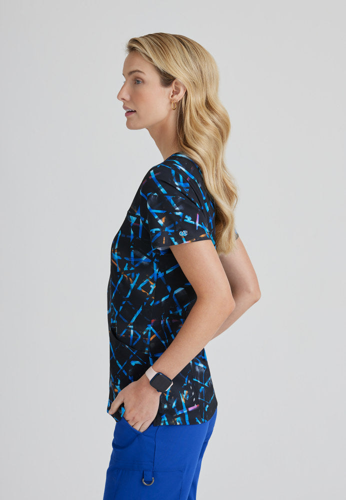 Thrive Barco One Women's V-Neck Scrub Print Top Women's Print Scrub Top Barco One