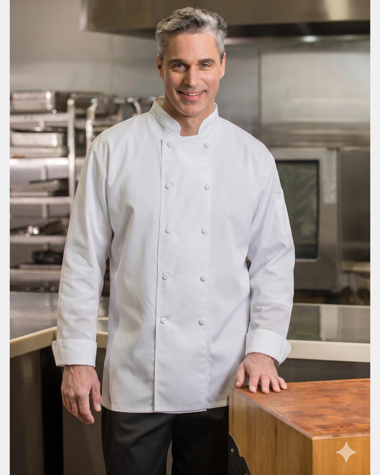 Aero Double-Breasted Chef Coat with Mesh Back Panel
