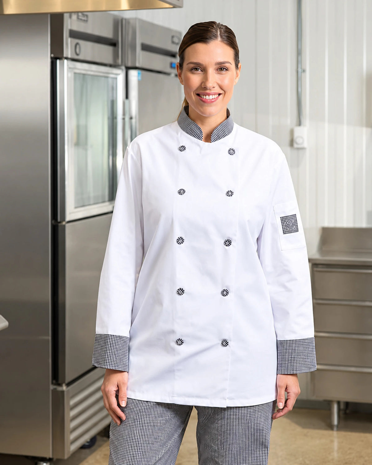 Chef Coat with Contrast Trim