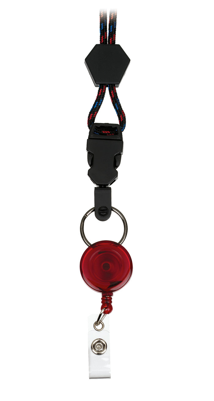 Retractable Neck Lanyard Lanyard Prestige Medical Black/Red/Blue  