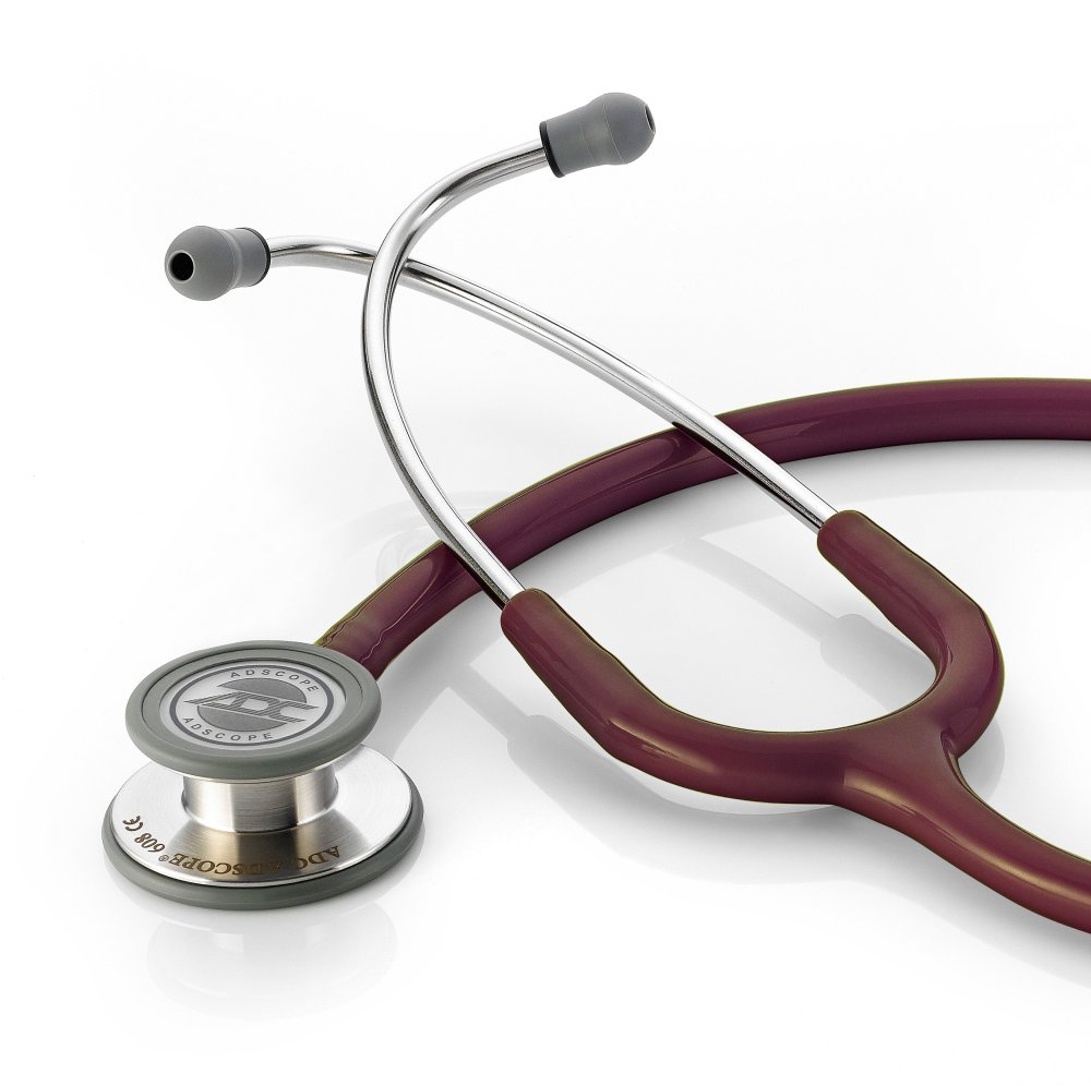 Adscope® 608 | Convertible Clinician Stethoscope Stethoscope American Diagnostic Burgundy  