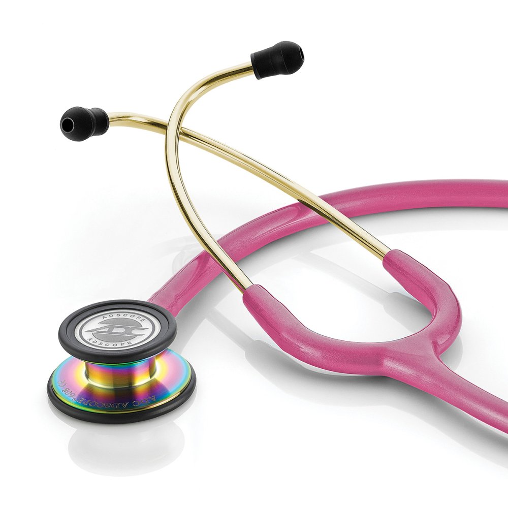 Adscope® 608 | Convertible Clinician Stethoscope Stethoscope American Diagnostic Rainbow Raspberry  