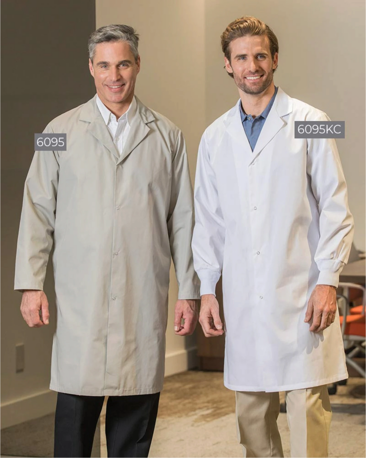 No-Pocket and 2-Pocket Men’s Lab Coats