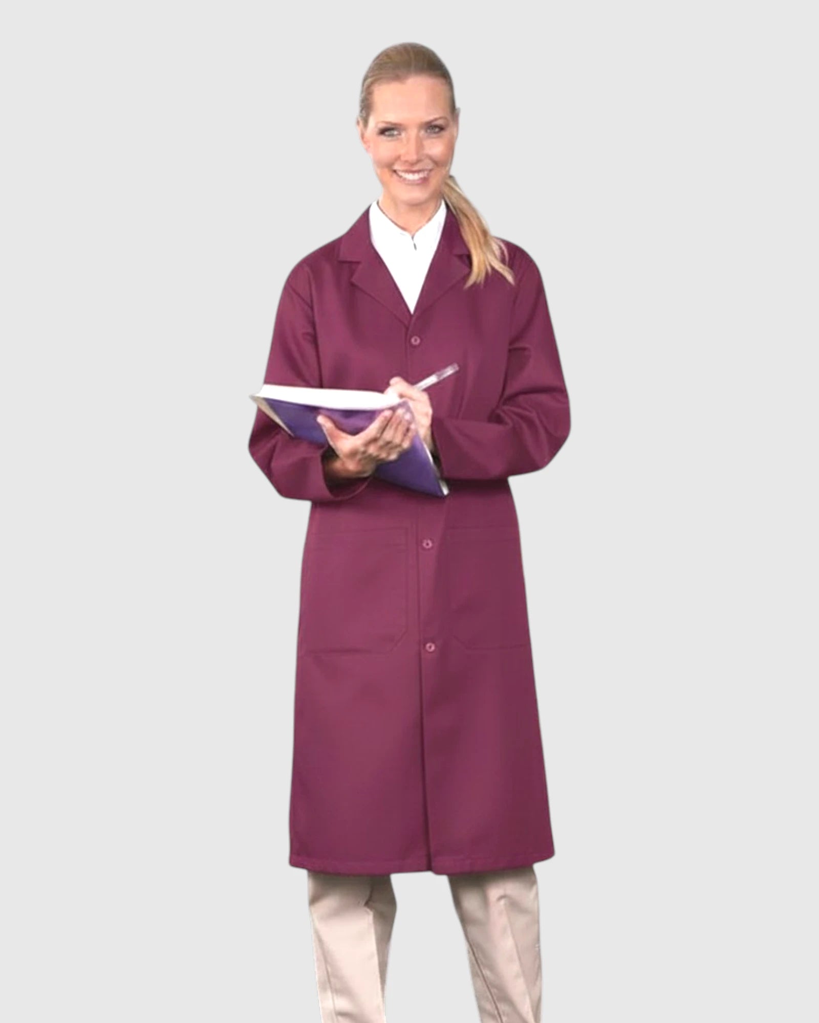 Manteau d'atelier unisexe - Bouton-pression sur le devant
