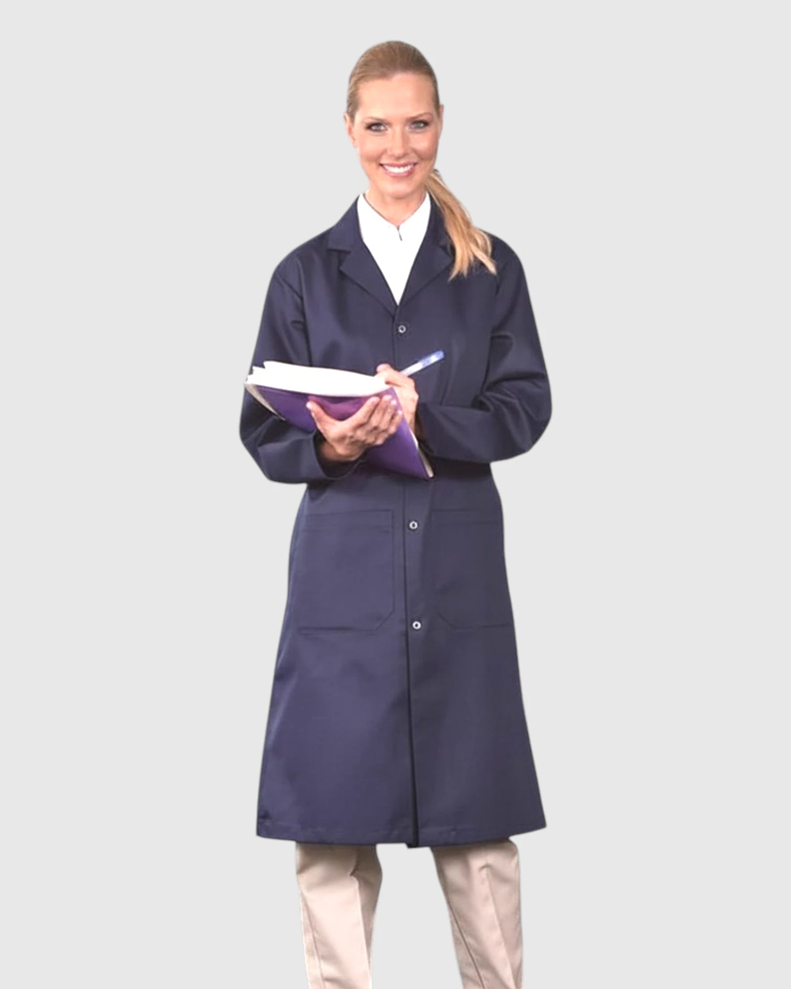 Manteau d'atelier unisexe - Bouton-pression sur le devant
