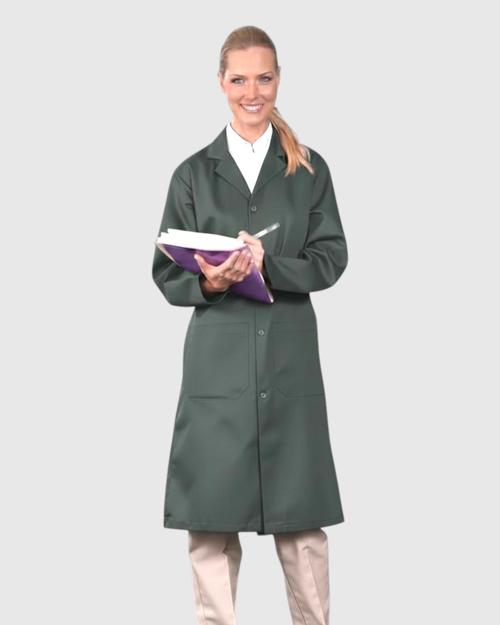 Manteau d'atelier unisexe - Bouton-pression sur le devant