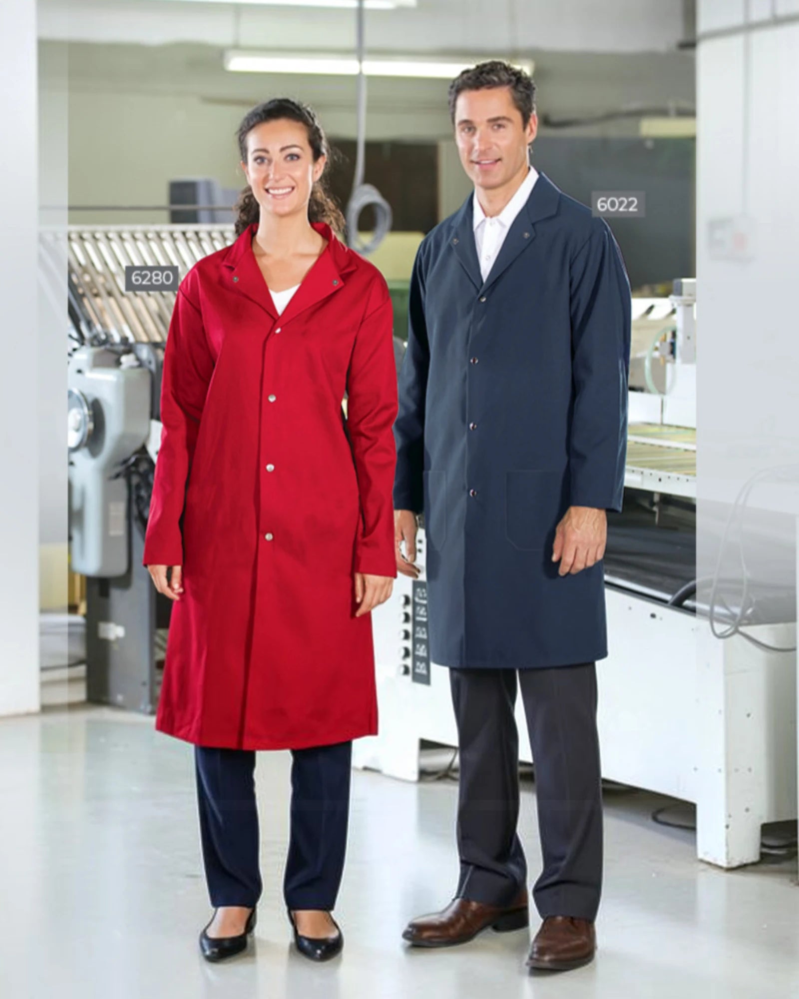 Premium Uniforms 6280 Food Service Coats Red and Dark Navy