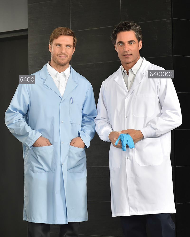 Unisex Three-Pocket Snap Lab Coat – White, Uncuffed Sleeves Unisex Lab Coat Premium Uniforms White XS