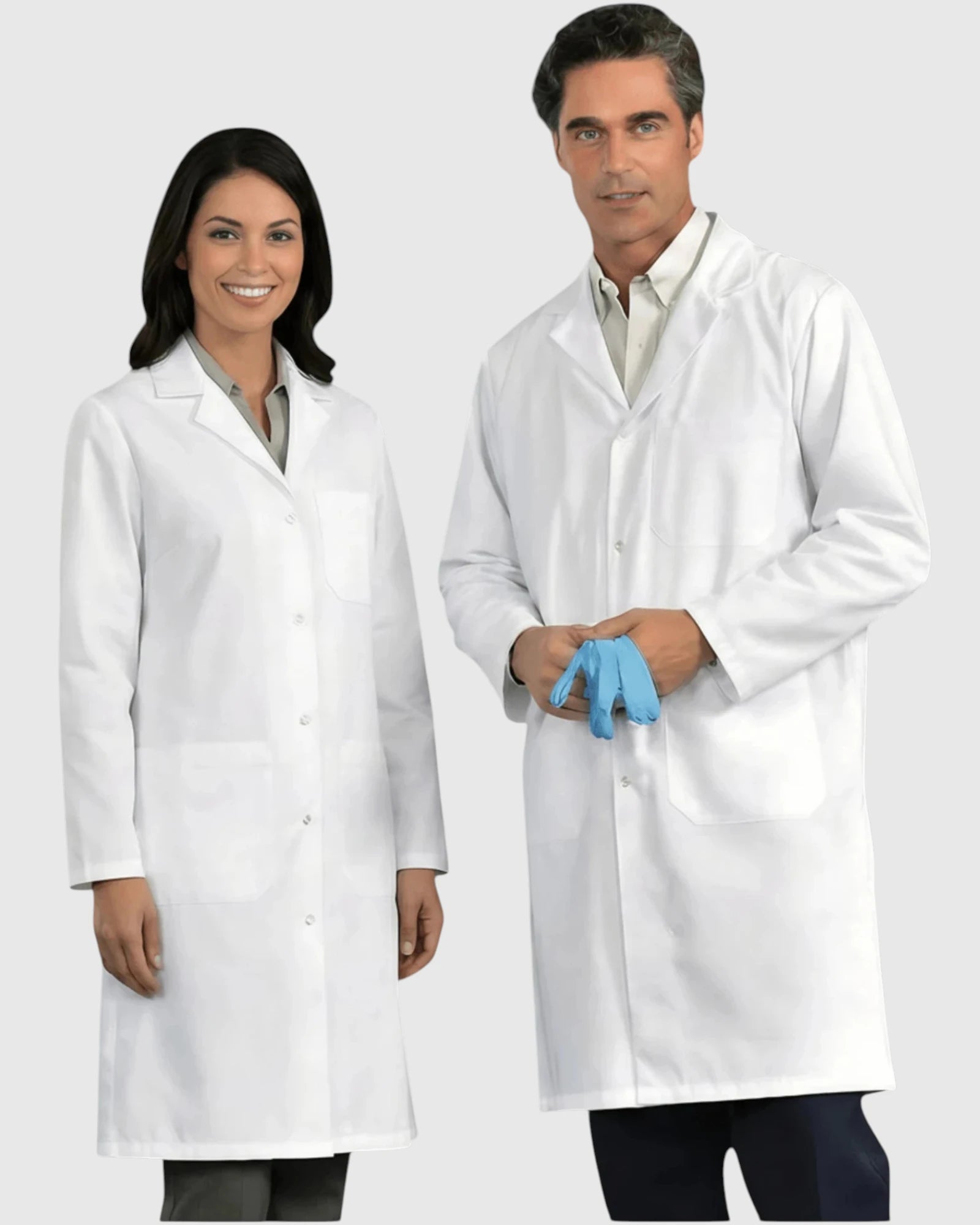 Blouse de laboratoire blanche unisexe