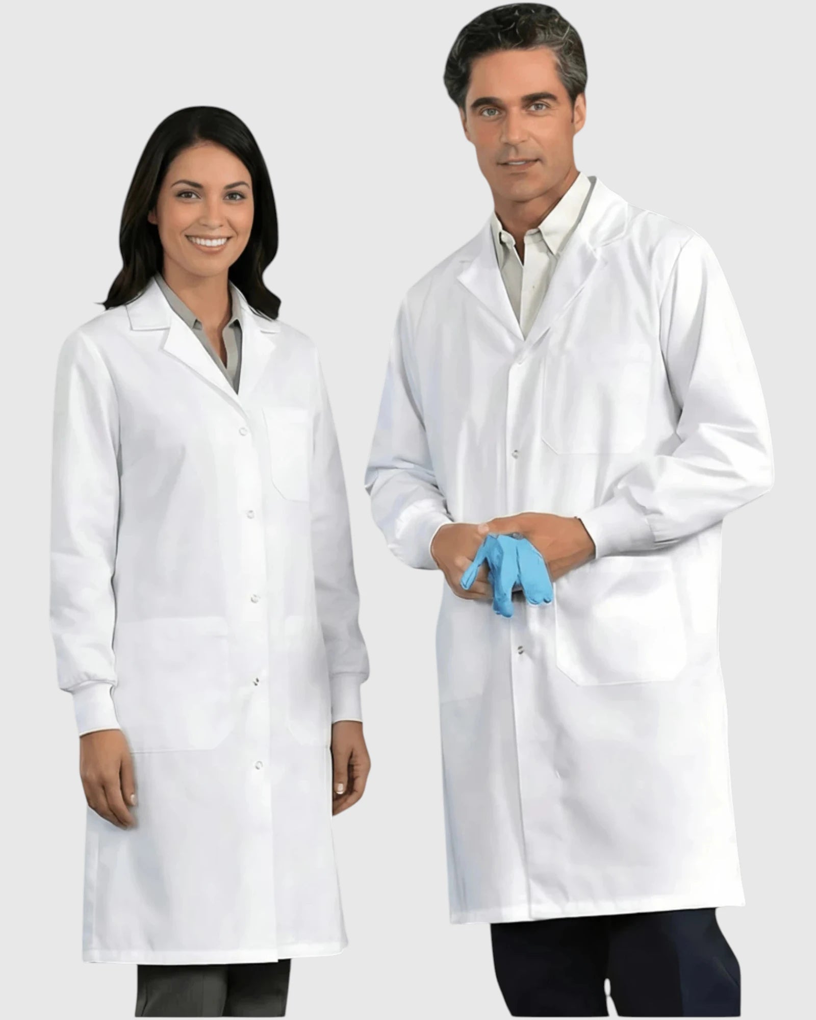 Blouse de laboratoire blanche unisexe