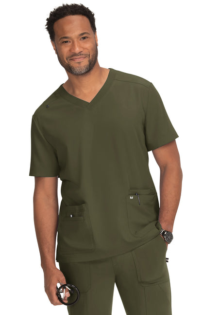 Free to Be Men's 4-Pocket Scrub Top Men's Scrub Top koi Next Gen Olive XS