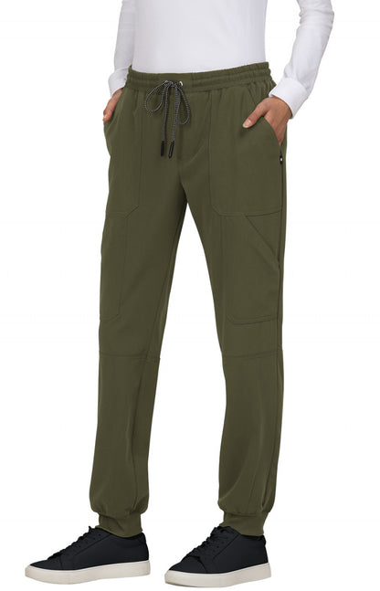 koi Next Gen | Good Vibe Women's 7-Pocket Stretch Jogger Women's Scrub Jogger koi Next Gen Olive XXS 