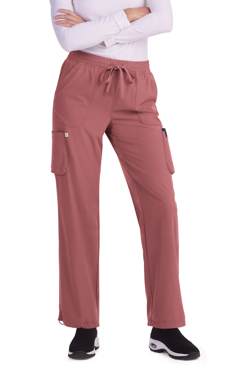 Dunia Women's 6-Pocket Scrub Pant Scrubs Planet koi Rosewood XS