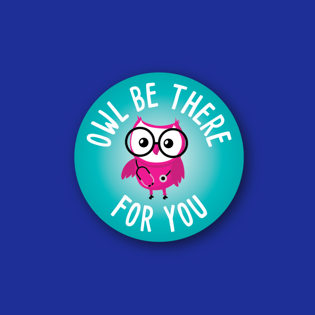 Interchangeable Badge Topper: Owl Be There for You