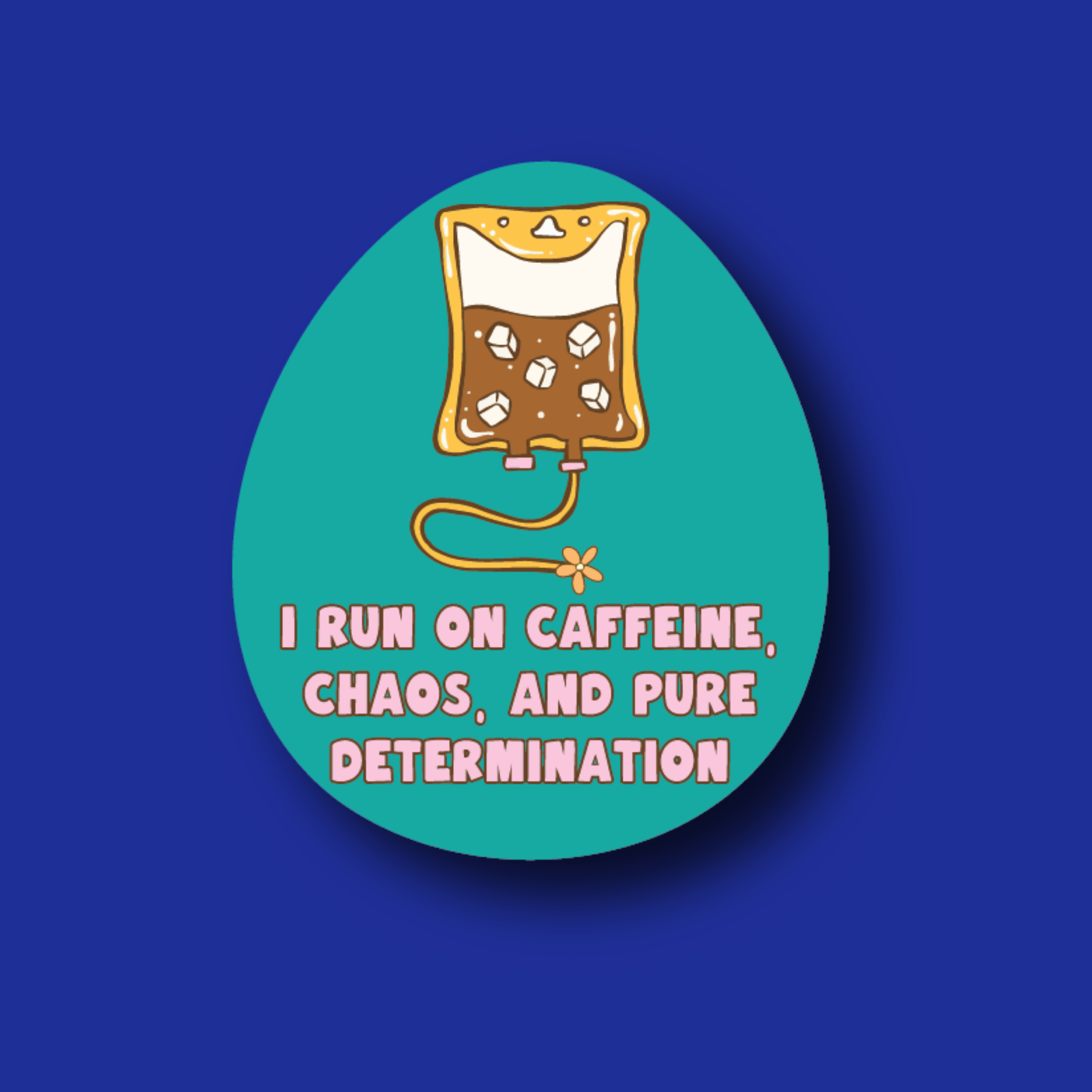 Interchangeable Badge Topper: I run on caffeine and chaos