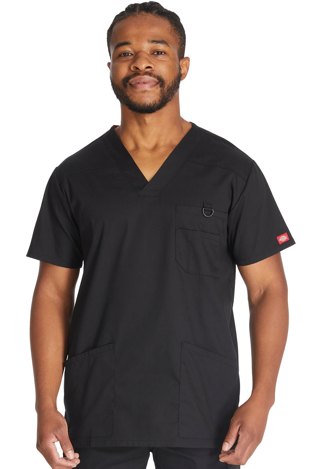 Dickies V-Neck Cotton Men's Scrub Top Men's Scrub Top Dickies EDS Black S 