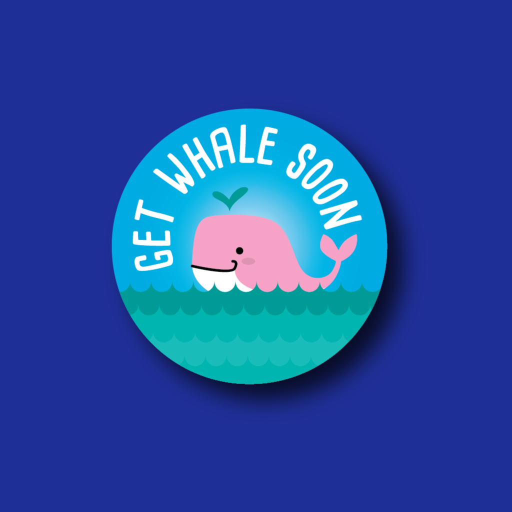 Interchangeable Badge Topper: Get Whale Soon