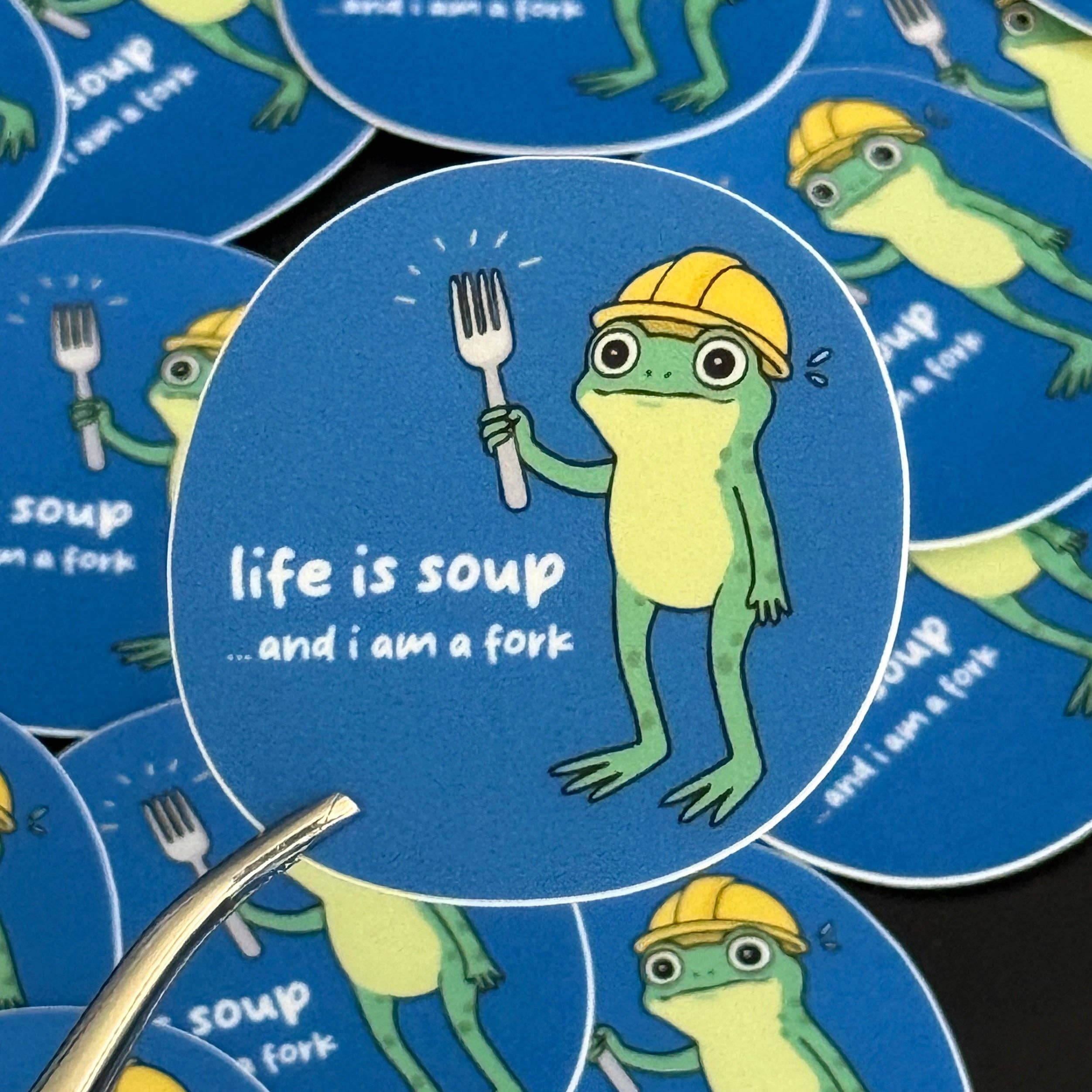 Life Is Soup Fork | Vinyl Sticker | Weatherproof