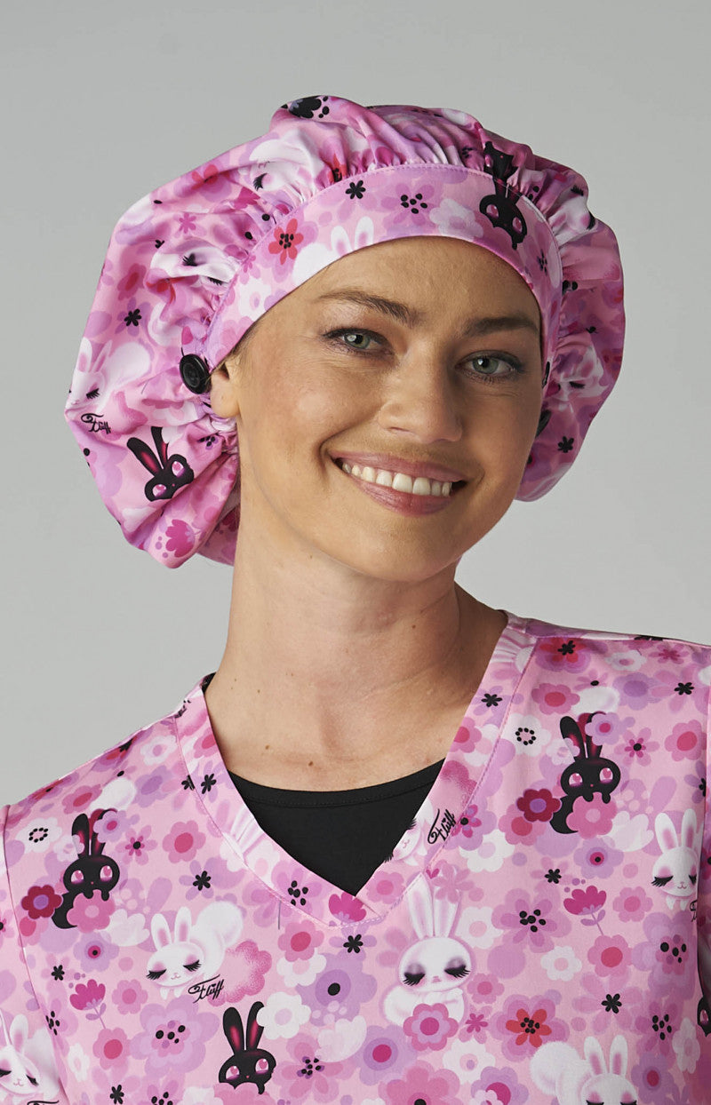 KOI Artist Series Bouffant Scrub Cap - Fluff Bunnies