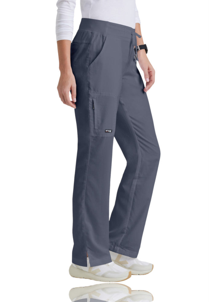 Petite Grey's Anatomy Mia Pant - 6 pockets Mid Rise Scrub Pant Women's Petite Scrub Pant Grey's Anatomy Classic Steel XXS 