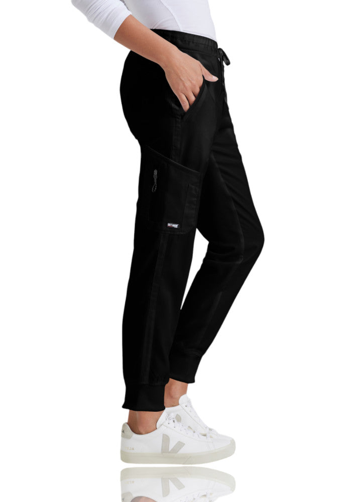 Tall Kira 5-Pocket Mid-Rise Jogger Scrub Pant Women's Tall Scrub Jogger Grey's Anatomy Black XS