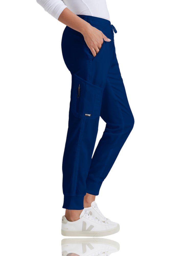 Tall Kira 5-Pocket Mid-Rise Jogger Scrub Pant Women's Tall Scrub Jogger Grey's Anatomy Indigo XS